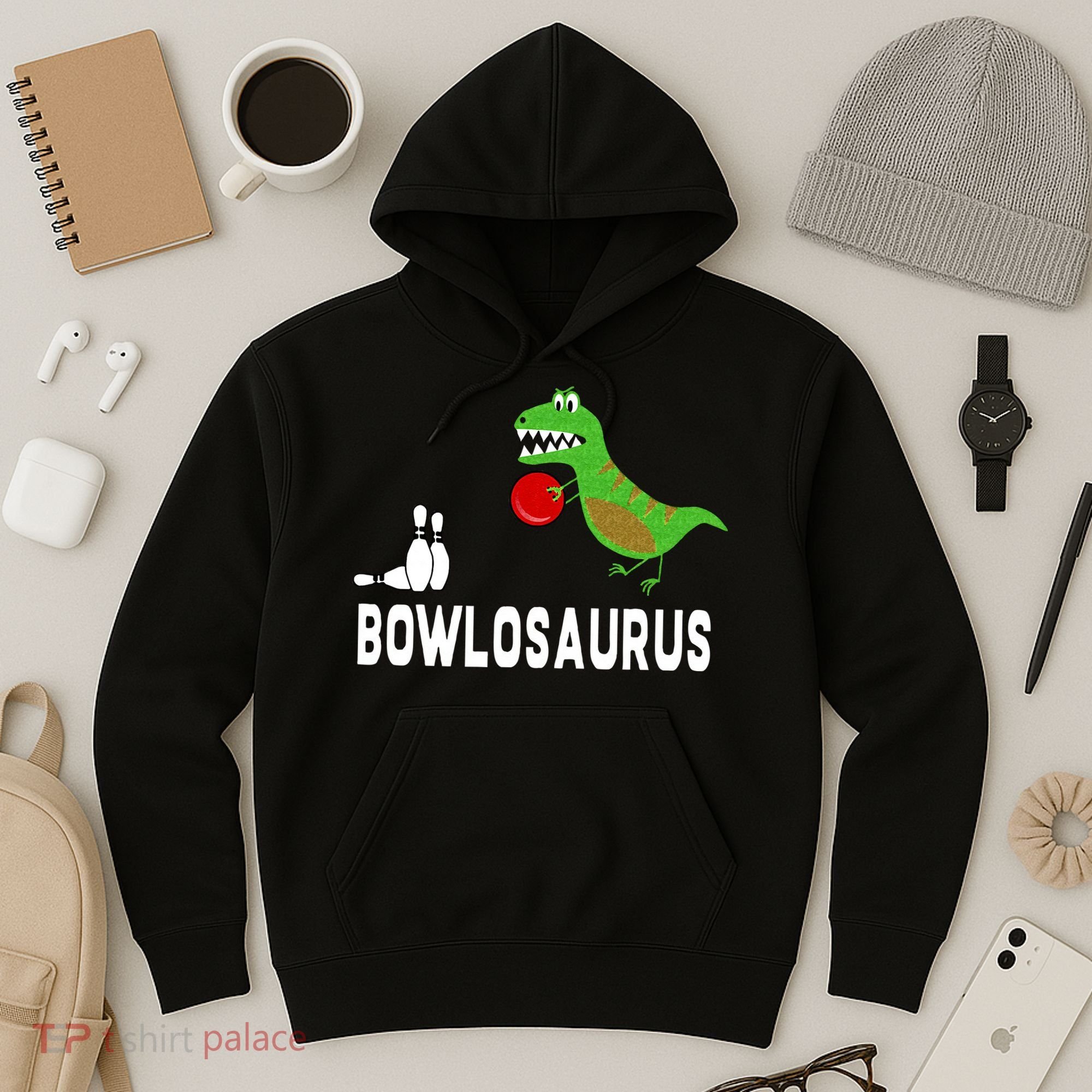 Funny Bowling S Dinosaur Bowler Dino Gift Idea Hoodie