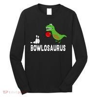 Funny Bowling S Dinosaur Bowler Dino Gift Idea Long Sleeve Shirt thumb 0