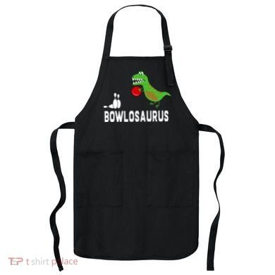 Funny Bowling S Dinosaur Bowler Dino Gift Idea Apron