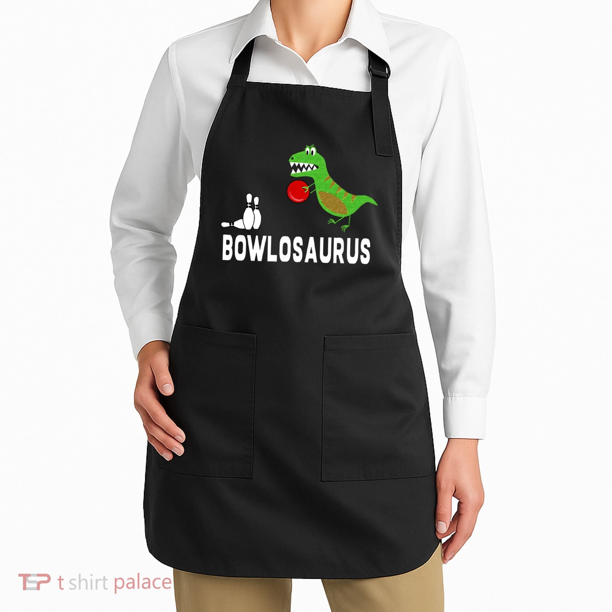 Funny Bowling S Dinosaur Bowler Dino Gift Idea Apron