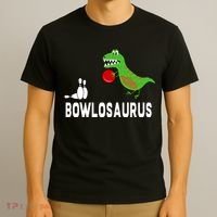 Funny Bowling S Dinosaur Bowler Dino Gift Idea T-Shirt thumb 3