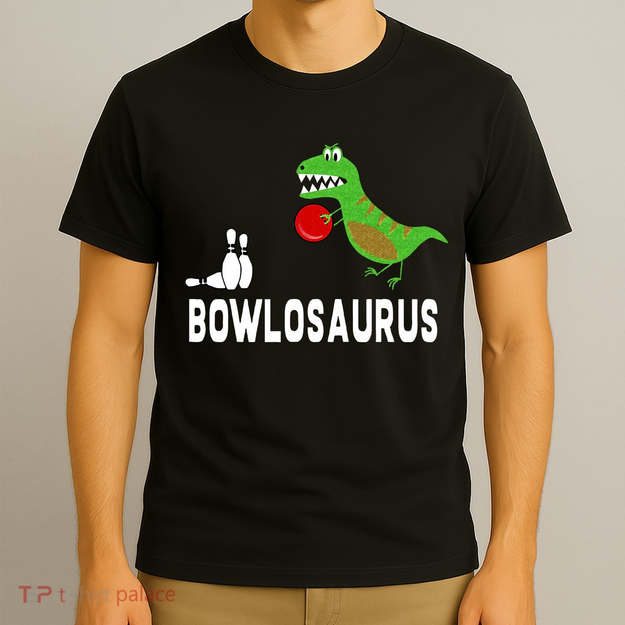 Funny Bowling S Dinosaur Bowler Dino Gift Idea T-Shirt