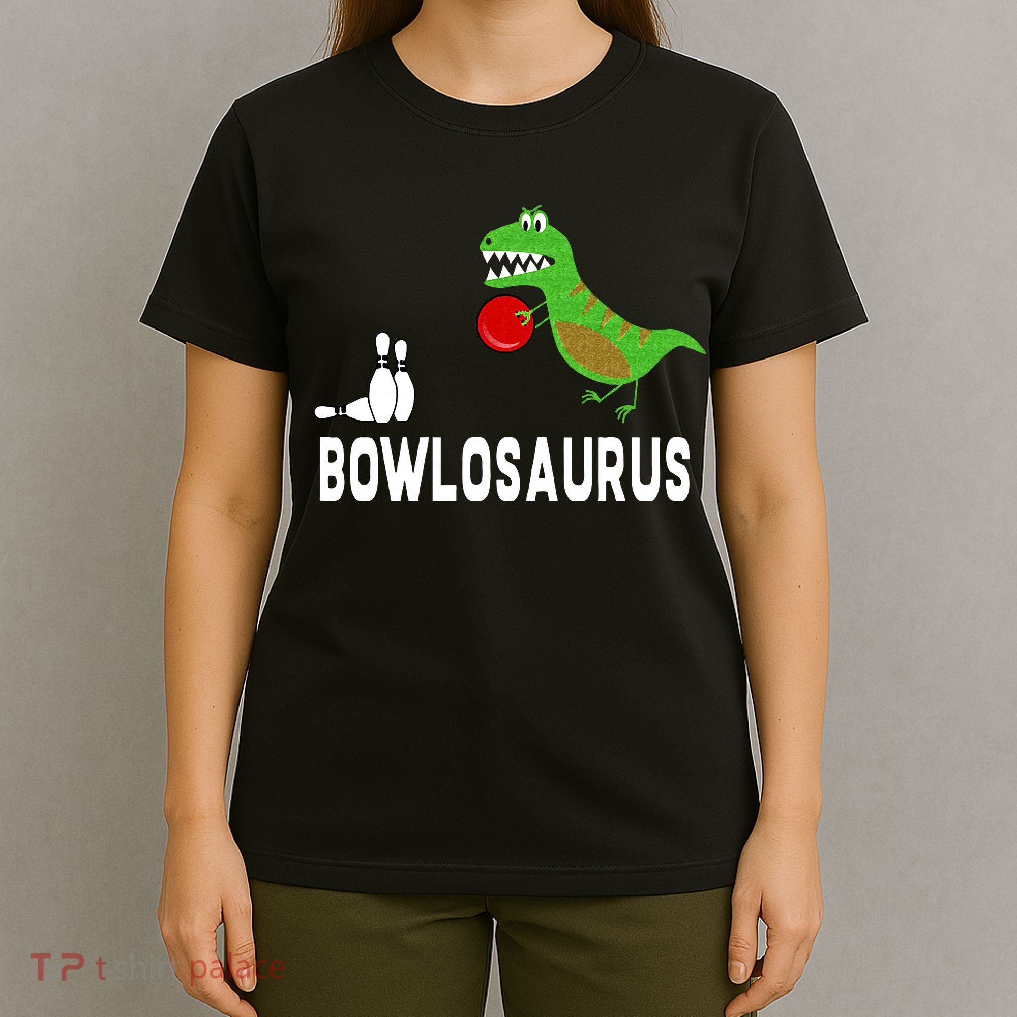 Funny Bowling S Dinosaur Bowler Dino Gift Idea T-Shirt