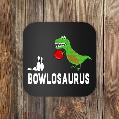 Funny Bowling S Dinosaur Bowler Dino Gift Idea Coaster