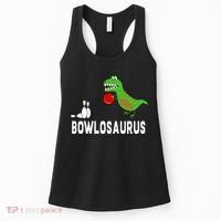 Funny Bowling S Dinosaur Bowler Dino Gift Idea Women's Tank Top thumb 0