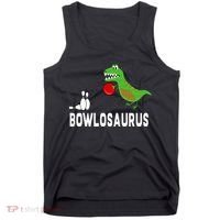Funny Bowling S Dinosaur Bowler Dino Gift Idea Tank Top thumb 0