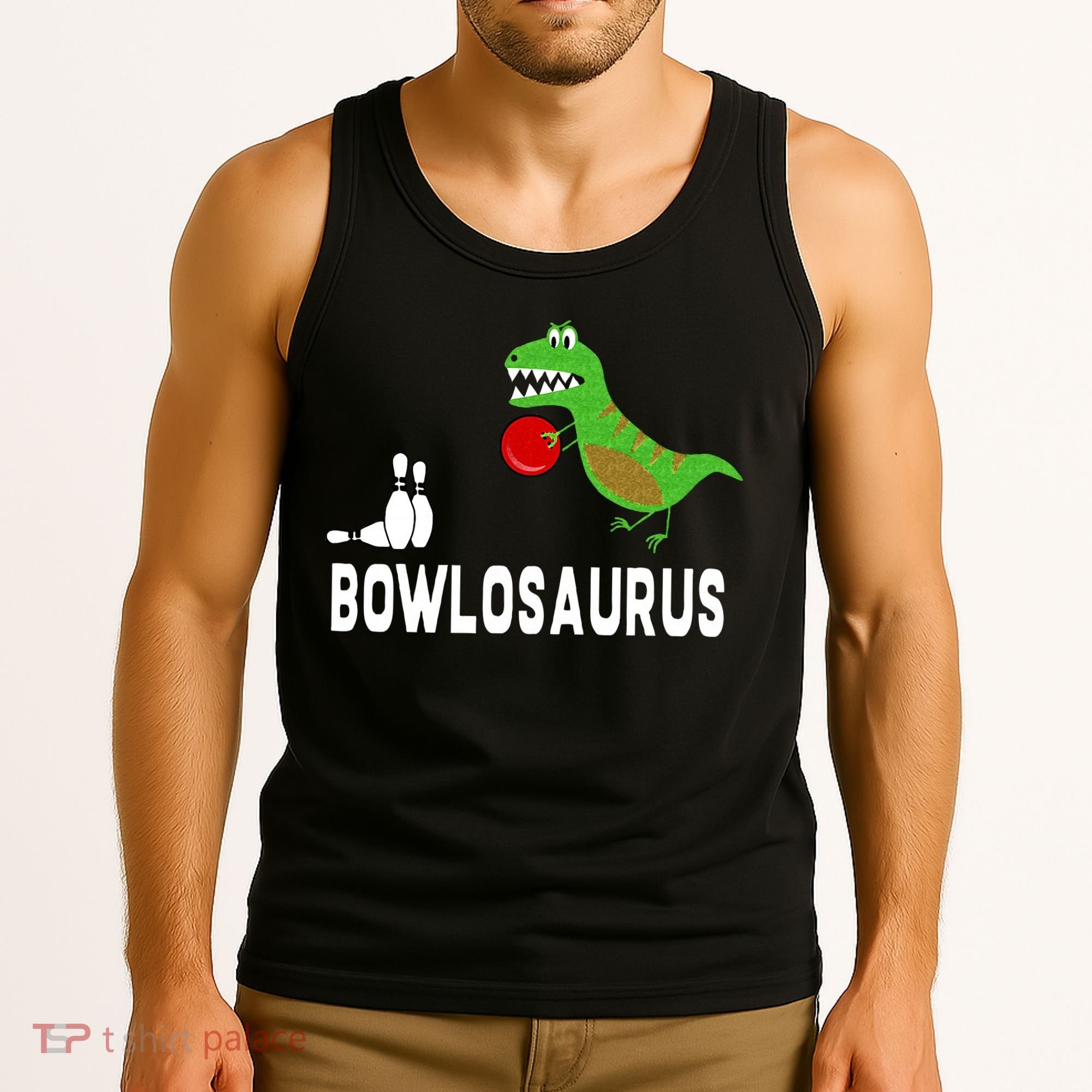Funny Bowling S Dinosaur Bowler Dino Gift Idea Tank Top