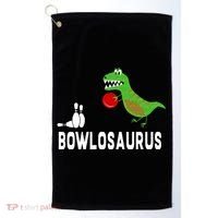 Funny Bowling S Dinosaur Bowler Dino Gift Idea Golf Towel thumb 0