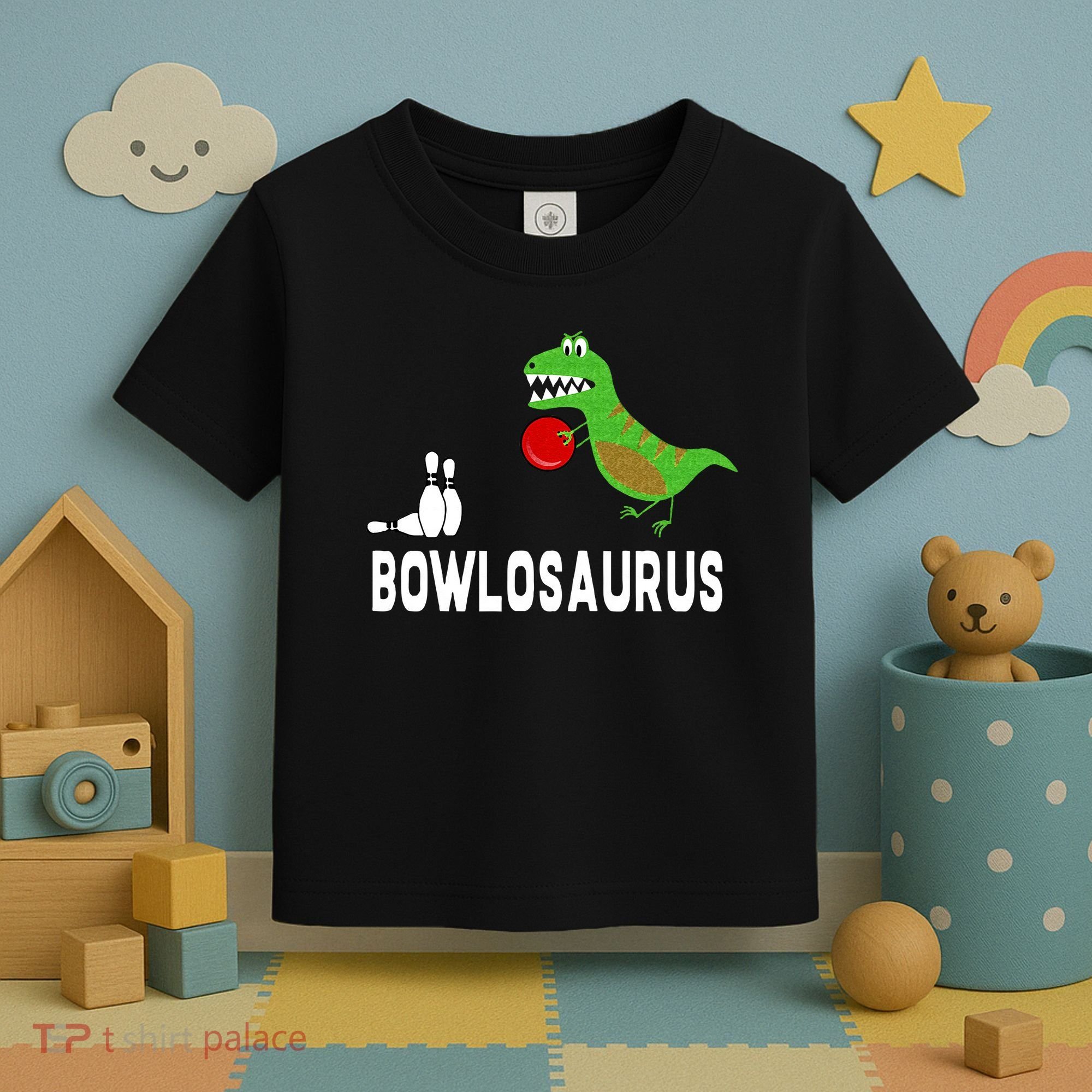 Funny Bowling S Dinosaur Bowler Dino Gift Idea Toddler T-Shirt