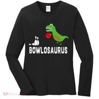 Funny Bowling S Dinosaur Bowler Dino Gift Idea Women's Long Sleeve Shirt thumb 0