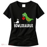 Funny Bowling S Dinosaur Bowler Dino Gift Idea Women's T-Shirt thumb 0