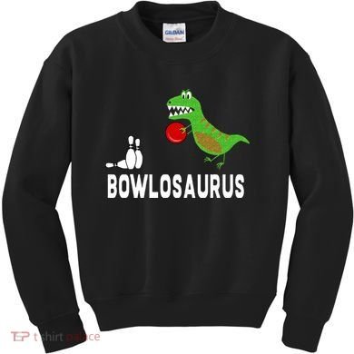Funny Bowling S Dinosaur Bowler Dino Gift Idea Kids Sweatshirt