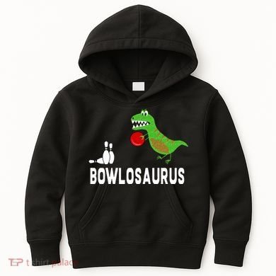 Funny Bowling S Dinosaur Bowler Dino Gift Idea Kids Hoodie