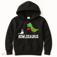 Funny Bowling S Dinosaur Bowler Dino Gift Idea Kids Hoodie thumb 0