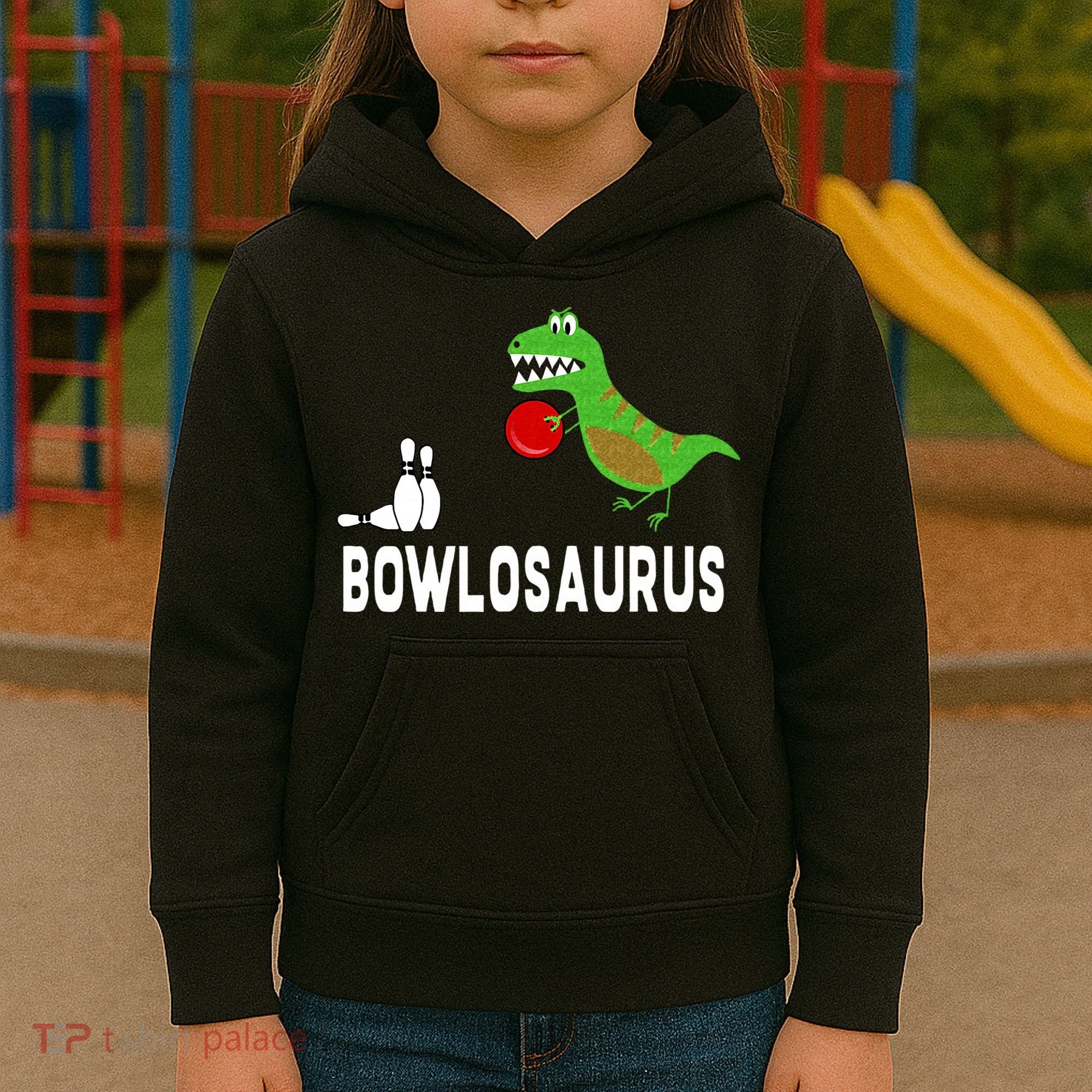 Funny Bowling S Dinosaur Bowler Dino Gift Idea Kids Hoodie