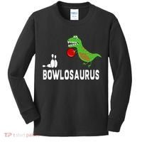 Funny Bowling S Dinosaur Bowler Dino Gift Idea Kids Long Sleeve Shirt thumb 0