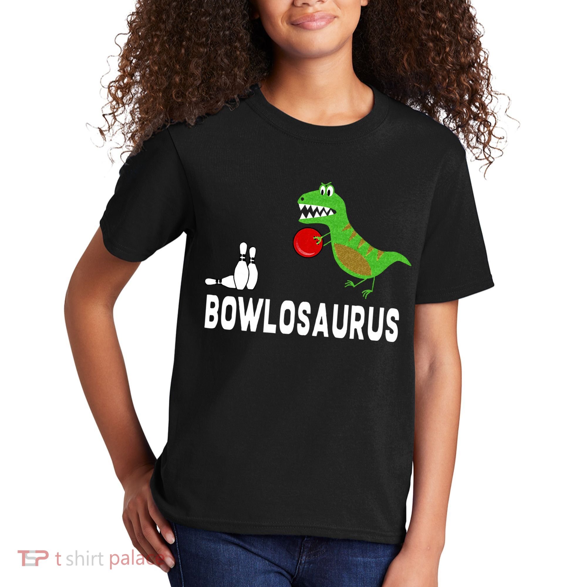 Funny Bowling S Dinosaur Bowler Dino Gift Idea Kids T-Shirt