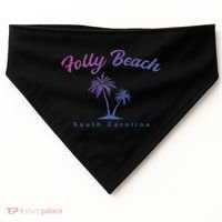 Folly Beach South Carolina Summer Sc Tropical Charleston Gift USA-Made Doggie Bandana thumb 0