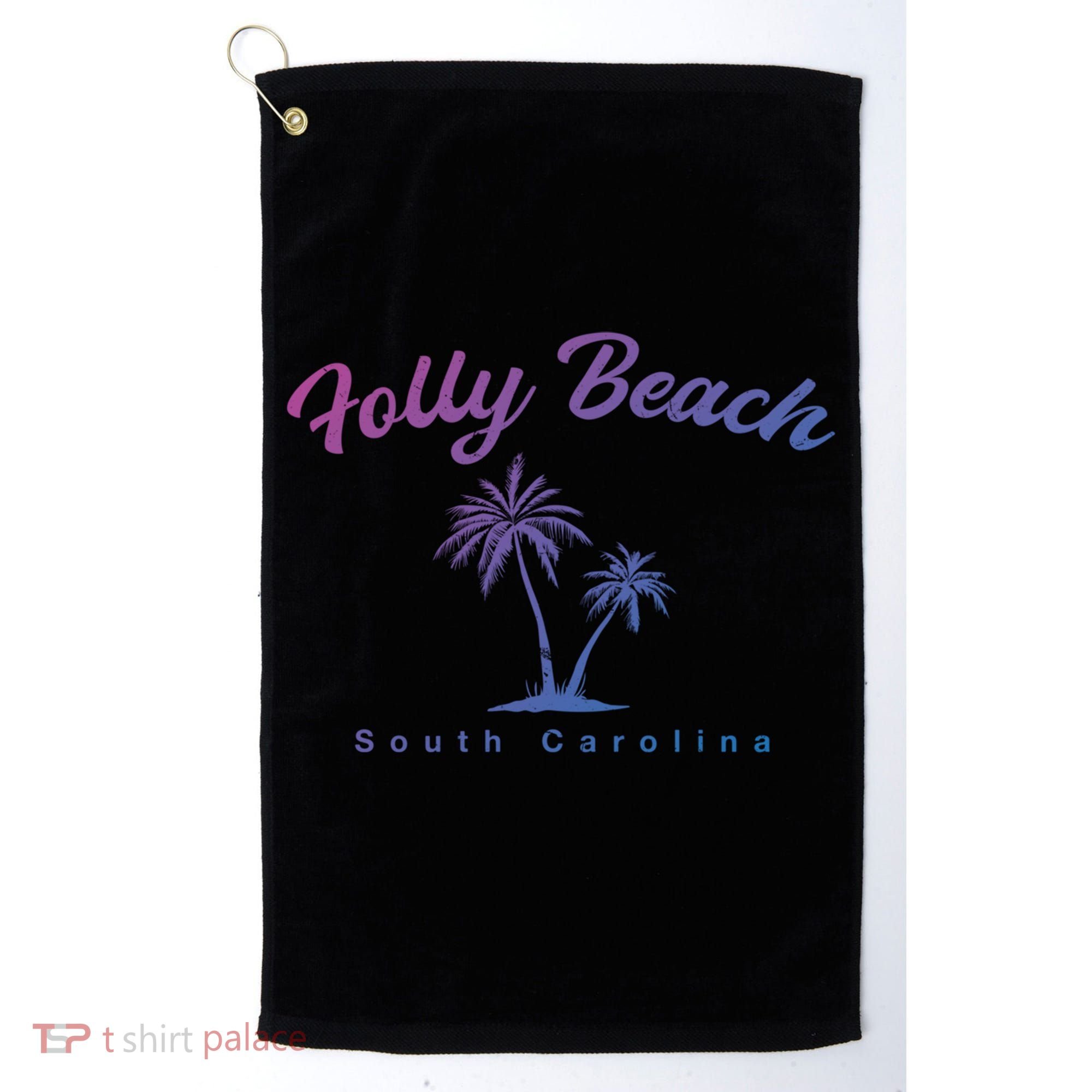 Folly Beach South Carolina Summer Sc Tropical Charleston Gift Golf Towel