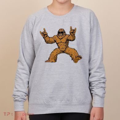 Funny Bigfoot Sasquatch Graphic Rock On Women's Sweatshirt