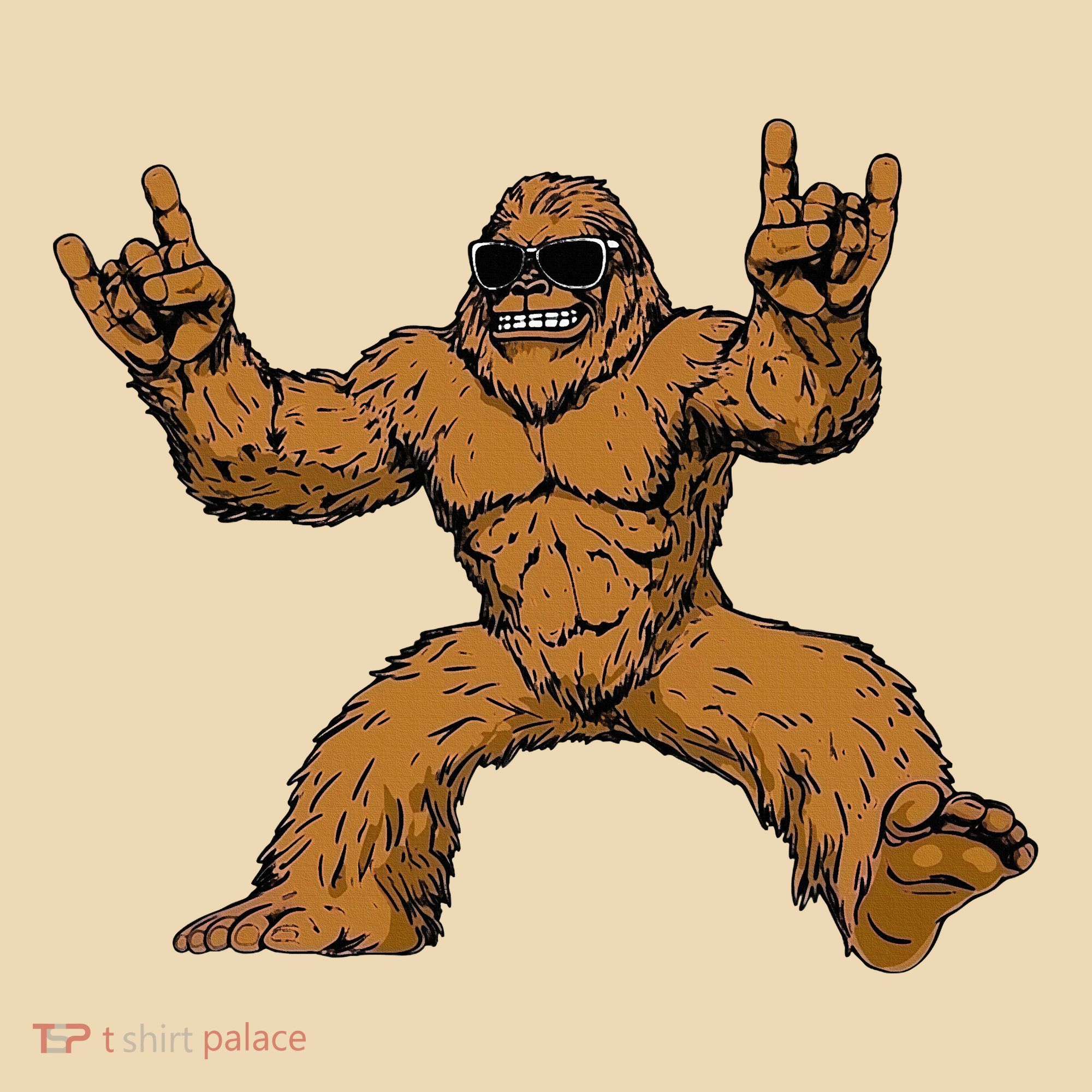 Funny Bigfoot Sasquatch Graphic Rock On Tote Bag