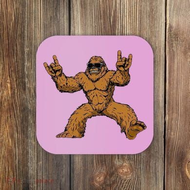 Funny Bigfoot Sasquatch Graphic Rock On Coaster
