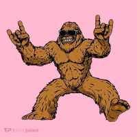 Funny Bigfoot Sasquatch Graphic Rock On Coaster thumb 2