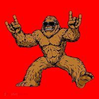 Funny Bigfoot Sasquatch Graphic Rock On Santa Hat thumb 1