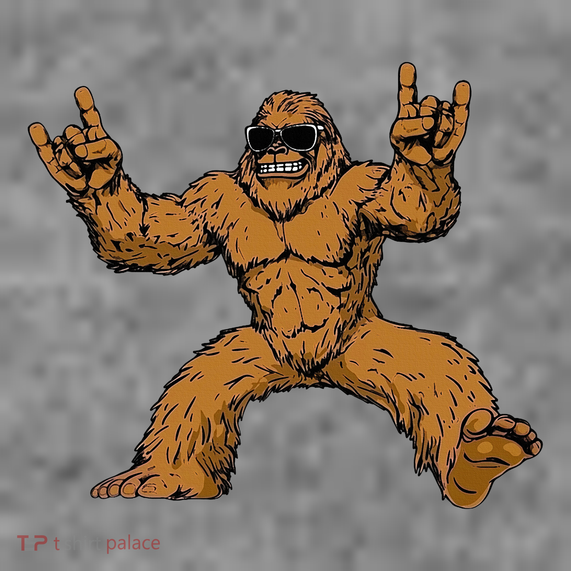 Funny Bigfoot Sasquatch Graphic Rock On Toddler Hoodie