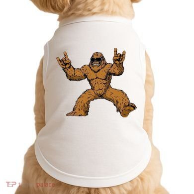 Funny Bigfoot Sasquatch Graphic Rock On Doggie Tank