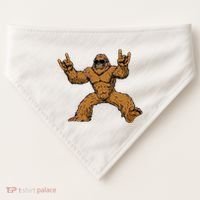 Funny Bigfoot Sasquatch Graphic Rock On USA-Made Doggie Bandana thumb 0