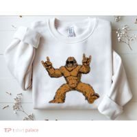 Funny Bigfoot Sasquatch Graphic Rock On Sweatshirt thumb 2