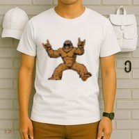Funny Bigfoot Sasquatch Graphic Rock On T-Shirt thumb 6