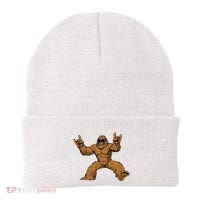 Funny Bigfoot Sasquatch Graphic Rock On Beanie thumb 0