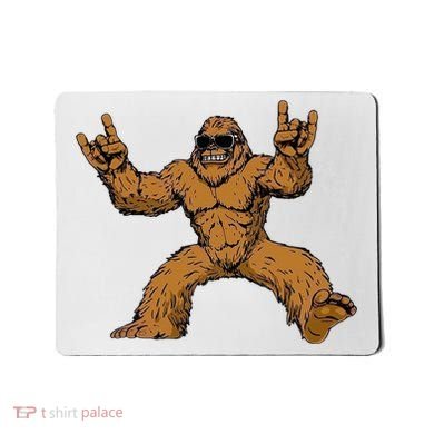 Funny Bigfoot Sasquatch Graphic Rock On Mousepad