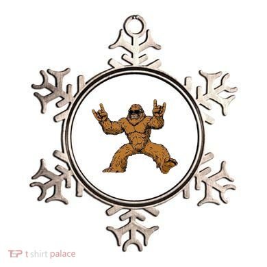Funny Bigfoot Sasquatch Graphic Rock On Ornament