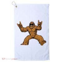 Funny Bigfoot Sasquatch Graphic Rock On Golf Towel thumb 0