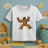 Funny Bigfoot Sasquatch Graphic Rock On Toddler T-Shirt thumb 3