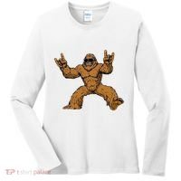 Funny Bigfoot Sasquatch Graphic Rock On Women's Long Sleeve Shirt thumb 0