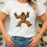 Funny Bigfoot Sasquatch Graphic Rock On Women's T-Shirt thumb 2