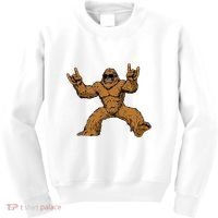 Funny Bigfoot Sasquatch Graphic Rock On Kids Sweatshirt thumb 0