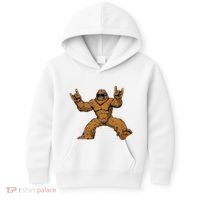 Funny Bigfoot Sasquatch Graphic Rock On Kids Hoodie thumb 0