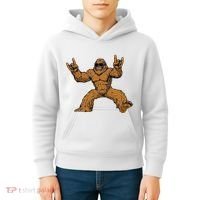 Funny Bigfoot Sasquatch Graphic Rock On Kids Hoodie thumb 4