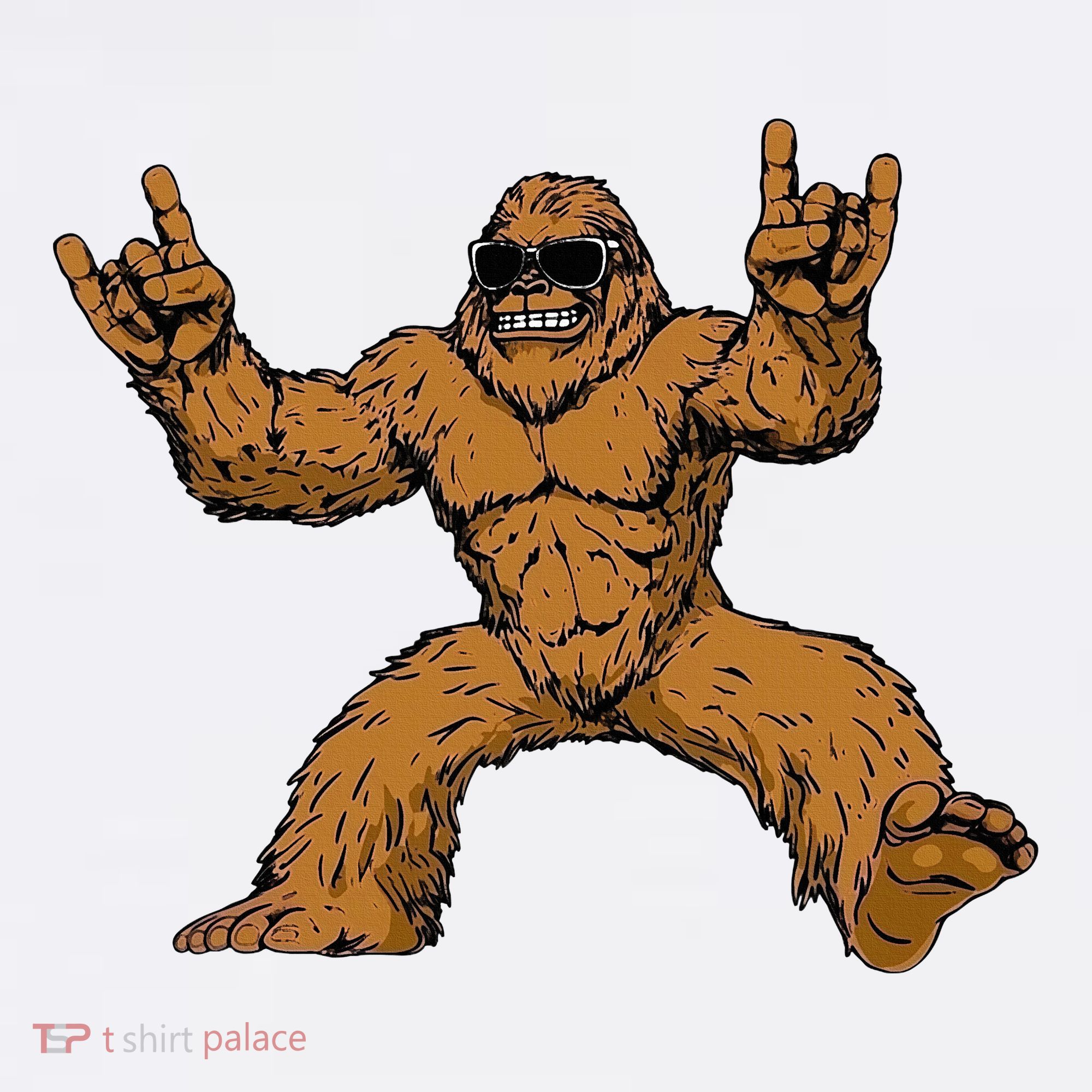 Funny Bigfoot Sasquatch Graphic Rock On Kids Hoodie