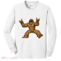 Funny Bigfoot Sasquatch Graphic Rock On Kids Long Sleeve Shirt thumb 0