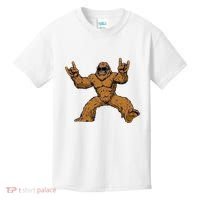 Funny Bigfoot Sasquatch Graphic Rock On Kids T-Shirt thumb 0