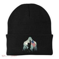 Funny Bigfoot Sasquatch Rock And Roll American Flags Tee Beanie thumb 0