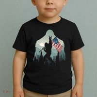 Funny Bigfoot Sasquatch Rock And Roll American Flags Tee Toddler T-Shirt thumb 2