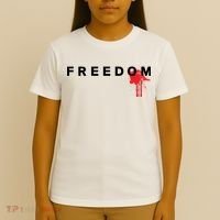 Freedom Blood Splatter Fight For Charlie Kirk Christian Faith USA T-Shirt thumb 4