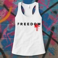 Freedom Blood Splatter Fight For Charlie Kirk Christian Faith USA Women's Tank Top thumb 3